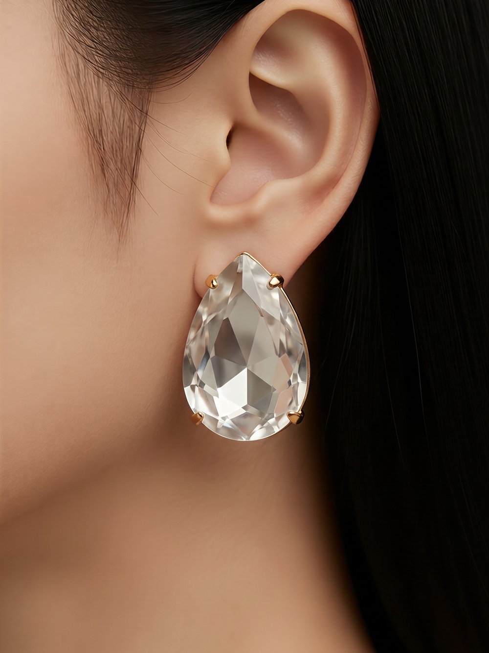 Macy's Pear-Shaped Crystal Earrings